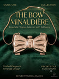Gold AND SILVER Metallic Bow Evening Bag Sculpted Bowknot Hardcase Clutch with Built-In Dual Mirrors