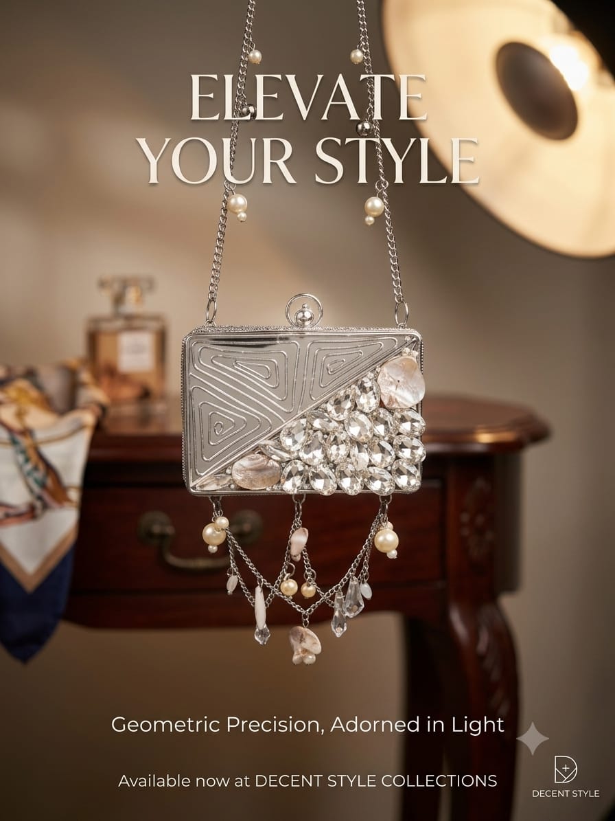 Vintage-Inspired Filigree Clutch with Rich Jewel Embellishments